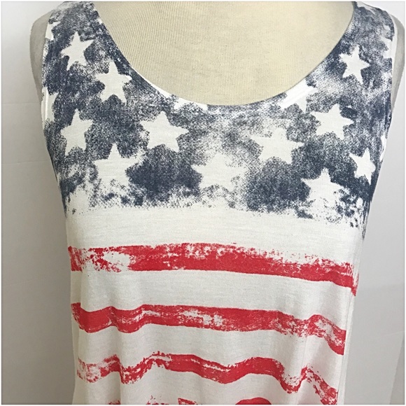 American Flag Graphic Racerback Tank Top Tee SML - Picture 3 of 6